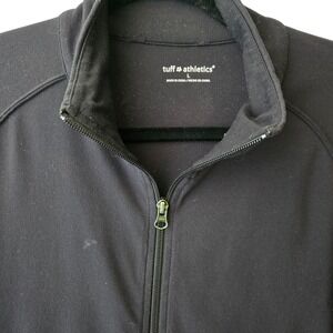 Tuff Athletics Womens Black Full Zip Performance Jacket Thumbholes Size L